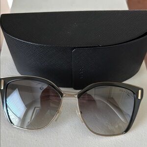 Prada Black and Gold Designer Sunglasses